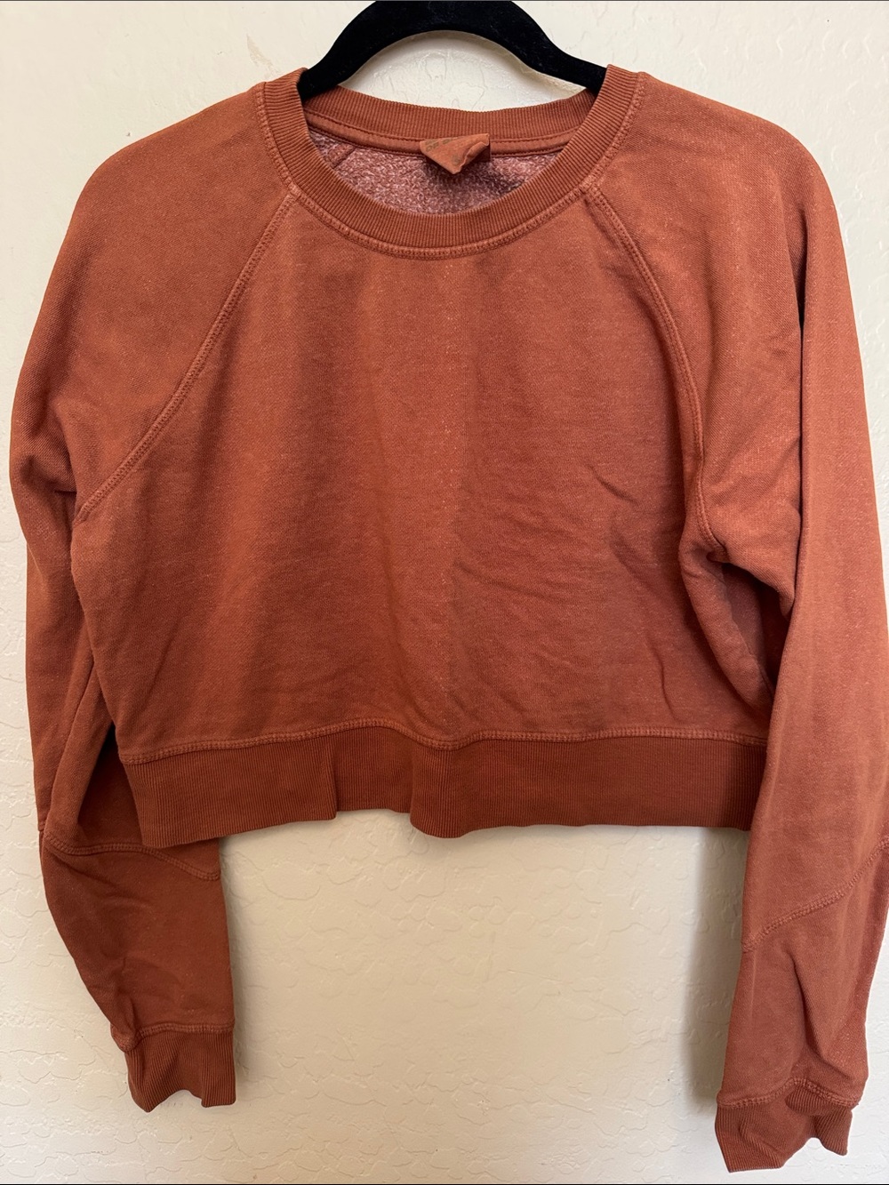 Women’s Cropped Crewneck Sweatshirt and Sweat Shorts- Rust